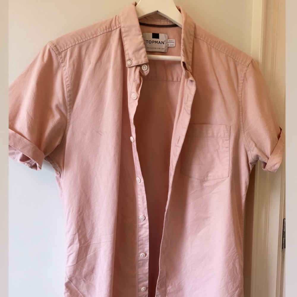 Topman pink short sleeve shirt